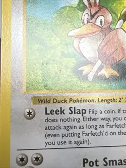 LP Farfetch'd Shadowless 27/102 Non-Holo Base Set AUTHENTIC Pokemon Card - Image 3