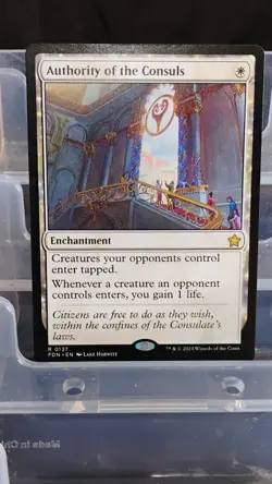 Magic: The Gathering Authority of the Consuls Rare White Enchantment Foundations - Image 1