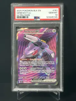 2025 POKEMON BLK EN-BLACK BOLT ULTRA RARE #161 GENESECT EX PSA 10 - Image 1