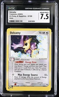 Delcatty Holo Rare CGC 7.5 NEAR MINT+ Pokemon (2003) EX Ruby & Sapphire #5/109 - Image 1