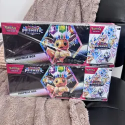 Pokemon Prismatic Evolutions SURPRISE Box And BOOSTER Bundle SEALED **LOT OF TWO - Image 1