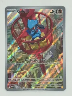 Pokemon Mega Evolution Riolu 010 Black Star Promos Illustration Rare Holo - Image 1