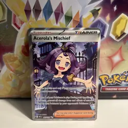 Pokemon TCG Acerolas Mischief 165/132 Full Art Trainer – Mega Evolutions – NM - Image 1