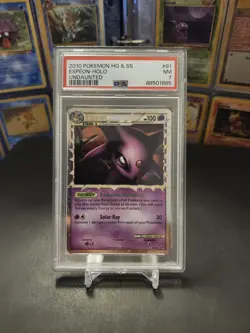 Pokemon TCG 2010 Espeon 81/90 Holo Undaunted PSA 7 NM - Image 1