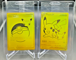 POKEMON CELEBRATIONS UPC GOLD PROMO POKEBALL & PIKACHU V SET SWSH146 & SWSH145 D - Image 1