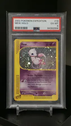 2002 Pokemon Mew Holo Expedition #19/165 PSA 6 English - Perfect Swirl! 🌀 - Image 1
