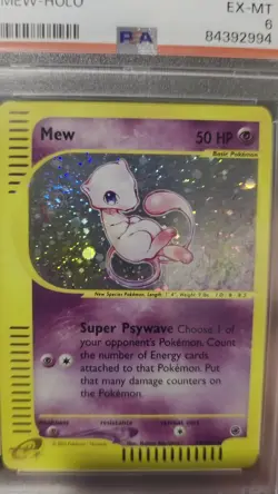2002 Pokemon Mew Holo Expedition #19/165 PSA 6 English - Perfect Swirl! 🌀 - Image 2