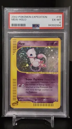 2002 Pokemon Mew Holo Expedition #19/165 PSA 6 English - Perfect Swirl! 🌀 - Image 3
