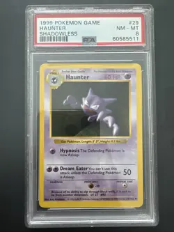 1999 Pokemon Game Haunter Shadowless Nm-Mt 8 - Image 1