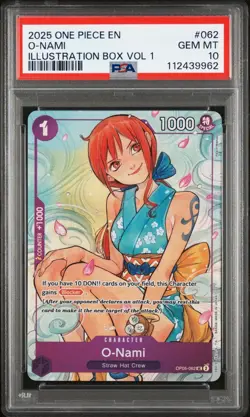 One Piece Illustration Box Vol.1 O-Nami Promo PSA 10 - Image 1