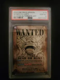 2024 One Piece OP-09 Luffy Gear 5 Wanted OP05-119 Alt Art PSA 10 Gem Mint - Image 1