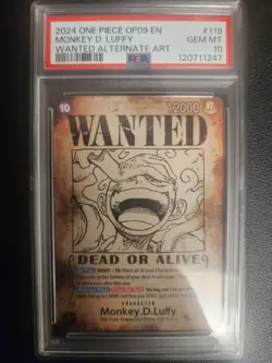 2024 One Piece OP-09 Luffy Gear 5 Wanted OP05-119 Alt Art PSA 10 Gem Mint - Image 4