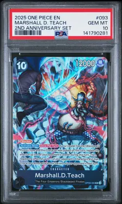 2025 ONE PIECE ENGLISH VERSION 2ND ANV SET #093 MARSHALL D. TEACH PSA 10 - Image 1