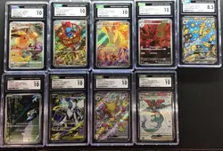 9 Card Lot Of CGC Pokemon Slabs. Japanese Shiny Rares, Art Rares And More! - Image 1