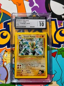 Pokemon TCG Giovanni's Machamp Holo Unlimited Rare Card Gym Challenge - Image 1