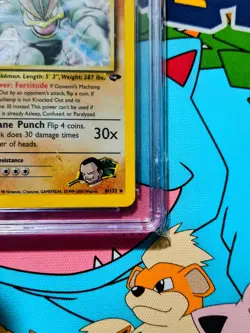 Pokemon TCG Giovanni's Machamp Holo Unlimited Rare Card Gym Challenge - Image 4