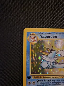 Vaporeon Holo 12/64 1st Edition Jungle 1999 Pokemon Card - Image 3