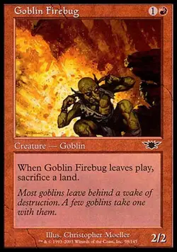 1x FOIL Goblin Firebug Legions MtG Magic Red Common 1 x1 Card Cards - Image 1