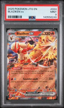 PSA 9 Blaziken ex 024/159 Journey Together Holo Rare Pokemon Card MINT - Image 1