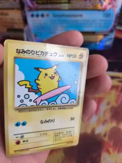 Pokemon Karte Card Surfing Pikachu Corocoro Promo Glossy Wotc japanese LP - Image 2