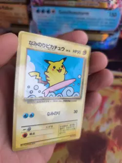 Pokemon Karte Card Surfing Pikachu Corocoro Promo Glossy Wotc japanese LP - Image 3