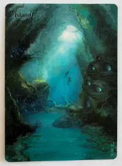 Hand-painted MTG alter | Island | textless NOX altered art - Image 1
