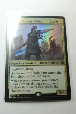 MTG Saskia the Unyielding x1-Foil -Commander 2016 -Lightly Played - Image 1