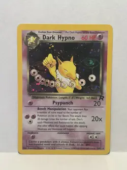 Pokemon Dark Hypno 9/82 Team Rocket Holo Rare Unlimited 60 HP (English) #97 - Image 1