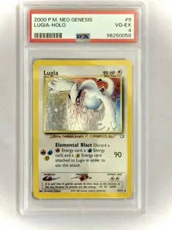 2000 Pokemon TCG Lugia Holo 9/111 Neo Genesis PSA 4 VG-EX - Image 1