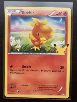 Torchic Pokemon Card 11/25 25th Anniversary McDonald’s 2021 Promo Non Holo - Image 1