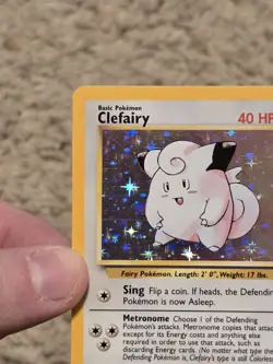 Pokemon TCG Clefairy Base Set Holo Unlimited Rare Card 5/102 MP Condition - Image 2