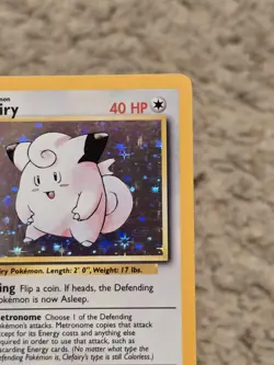 Pokemon TCG Clefairy Base Set Holo Unlimited Rare Card 5/102 MP Condition - Image 3