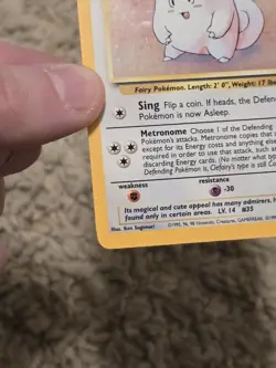 Pokemon TCG Clefairy Base Set Holo Unlimited Rare Card 5/102 MP Condition - Image 5