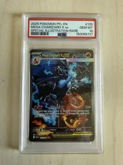 2025 Pokemon PFL EN-Phantasmal Flames #125 Mega Charizard X EX PSA 10 - Image 1