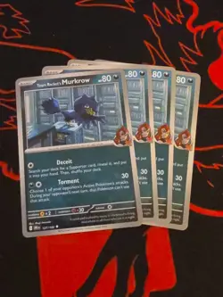 Team Rocket's Murkrow 127/182 x4 Playset 4x Pokemon TCG SV Destined Rivals DRI - Image 1