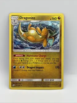 Pokemon TCG Dragonite Unified Minds 151/236 Holo Exclusive Cracked Ice Holo - Image 1