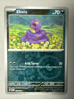 Pokemon TCG * Scarlet & Violet 151 * 023/165 Ekans C * REVERSE HOLO * NM - Image 1