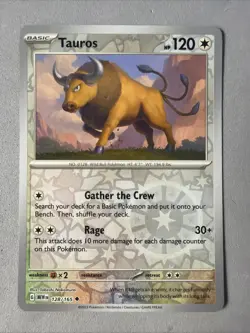 Pokemon TCG * Scarlet & Violet 151 * 128/165 Tauros U * REVERSE HOLO * NM - Image 1