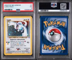 2001 Pokemon FRENCH Unlimited Neo Genesis Lugia Holo 9/111 PSA 5 EX - Image 3
