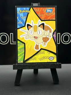 1999 Topps Pokemon the First Movie Puzzle Meowth Blue Logo Regular - Image 2