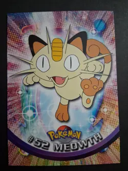 NM #52 Meowth Pokemon 1999 Topps TV Animation Edition Series 1 Blue Logo - Image 1
