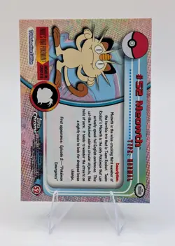 2000 Topps Chrome Pokemon: Meowth #52 - NM - Image 2