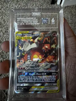 2019 Pokemon Reshiram & Charizard GX R & C GX FIGURE COLL SM201 ALT ART - TAG 6 - Image 5