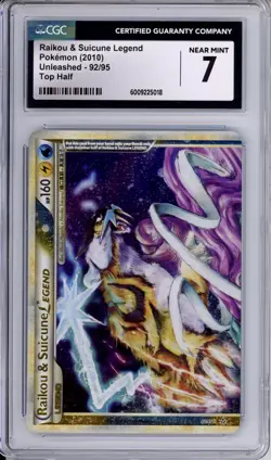 CGC 7 Raikou & Suicune Legend (Top) Pokemon Vintage Unleashed 92/95 - Image 1