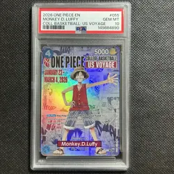2026 ONE PIECE PROMOS COLLEGE BASKETBALL : US VOYAGE MONKEY D. LUFFY PSA 10 - Image 1
