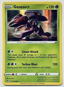 Genesect 016/185 Vivid Voltage Holo Rare Pokemon Card NEAR MINT - Image 1