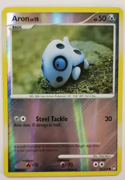 Aron 71/123 Reverse Holo Mysterious Treasures Pokemon Card 2007 - Image 1