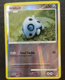 Aron 71/123 Reverse Holo Mysterious Treasures Pokemon Card 2007 - Image 3