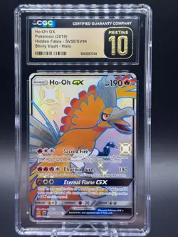 Pokemon TCG Hidden Fates Shiny Vault Ho-Oh GX SV50/SV94 CGC Pristine 10 - Image 1