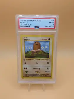 1999 POKEMON BASE SET 1ST EDITION #47 DIGLETT PSA 9 MINT - Image 1